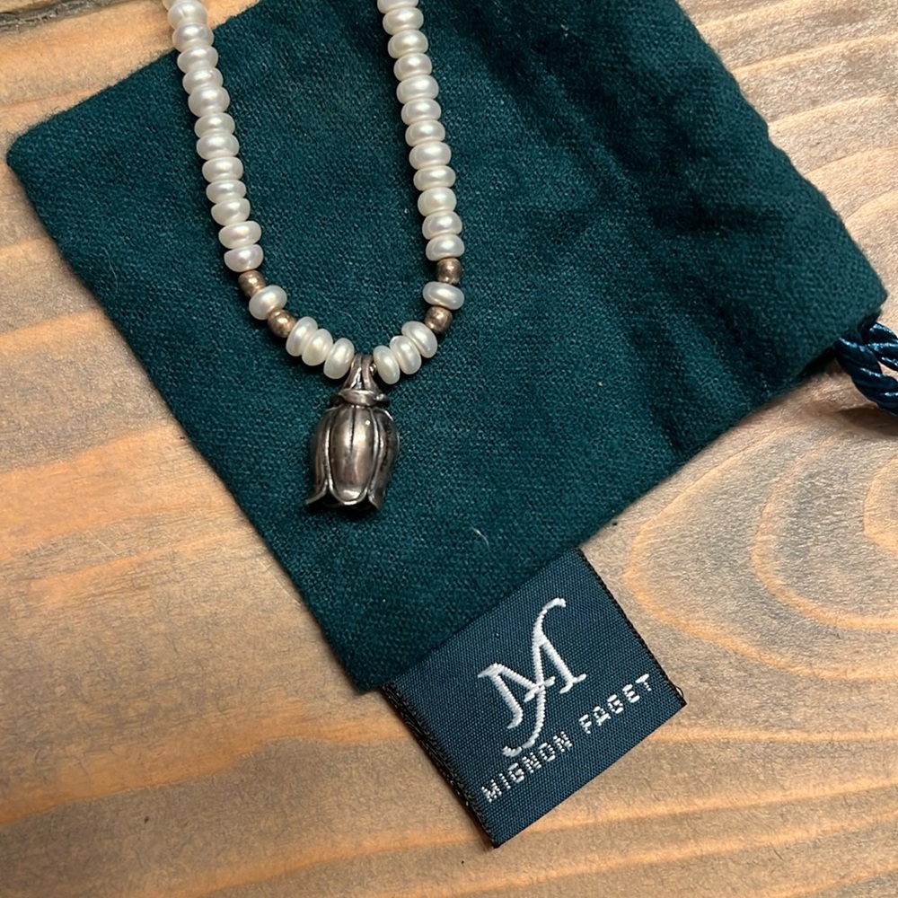 Mignon Faget tulip with freshwater pearls